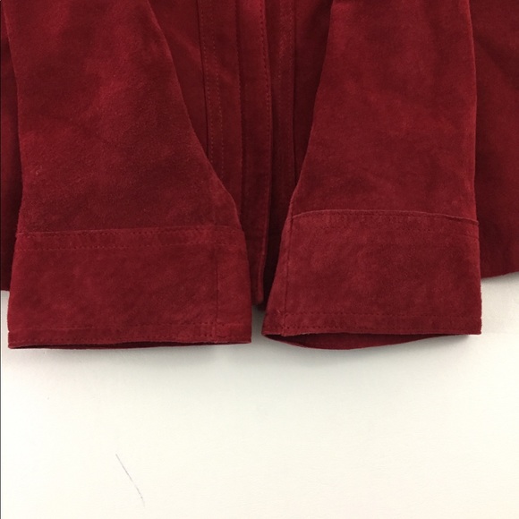 Alfani Red Leather Suede Jacket. Y49 - Picture 7 of 8
